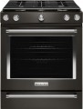 KSGG700EBS KitchenAid 30 inch Gas Slide in Convection Range with Glass Touch Controls PrintShield Black Stainless Steel