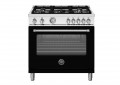 MAS365GASNEV Bertazonni 36 Inch Gas Range with Gas Oven and 5 Aluminum Burners Master Series Natural Gas Nero Black