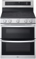 LDEL7324SE LG 30 inch Smart Electric Double Oven Range with Air Sious Vide and Air Fry PrintProof Stainless Steel