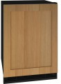 UHRE124 IS01A U Line 24 inch 5.7 cu. ft. Undercounter Refrigerator with BrightShield and Glass Shelves 1 Class Series Reversible Hinge Custom Panel