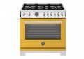 PRO366BCFGMGIT Bertazonni 36 Inch Gas Range with 6 Brass Burners Professional Series Natural Gas Giallo Yellow