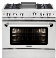 MCOR364GN Capital 36" Culinarian Series Manual Clean Range with 4 Open Burners & 12" Thermo Griddle - Natural Gas - Stainless Steel