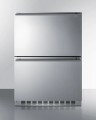 SPRF34D Summit 24 inch 2 Drawer Refrigerator Freezer with Professional Handle Stainless Steel