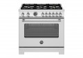 MAS366BCFGMXT LP Bertazonni 36 Inch Dual Fuel Range with Gas Oven and 6 Brass Burners Master Series Liquid Propane Stainless Steel