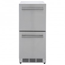 SRD153SSPR Sapphire 15 inch Undercounter Drawer Refrigerator with 78 Can Capacity and Electronic Controls Custom Panel