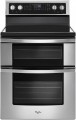 WGE745C0FS Whirlpool 30 inch Electric Range with Dual Ovens Stainless Steel