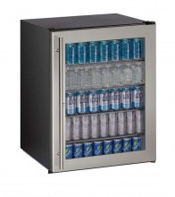 U ADA24RGLS 13B U Line ADA 24 inch 5.4 cu. ft. Undercounter Refrigerator with Glass Door Reversible Hinge Stainless Steel