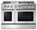 HRD4803U Thor Kitchen 48 inch Double Oven Dual Fuel Range with 6 Sealed Burners and Griddle