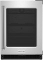 KURR214KSB KitchenAid 24 inch 5.2 cu. ft. Built In Refrigerator with Glass Door and 3 Glass Shelves Stainless Steel